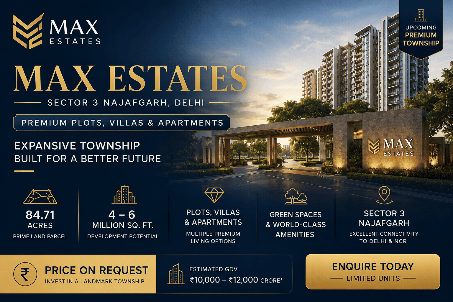 Max Estates Sector 3 Najafgarh Delhi - Upcoming 84.71 Acre Development Platform